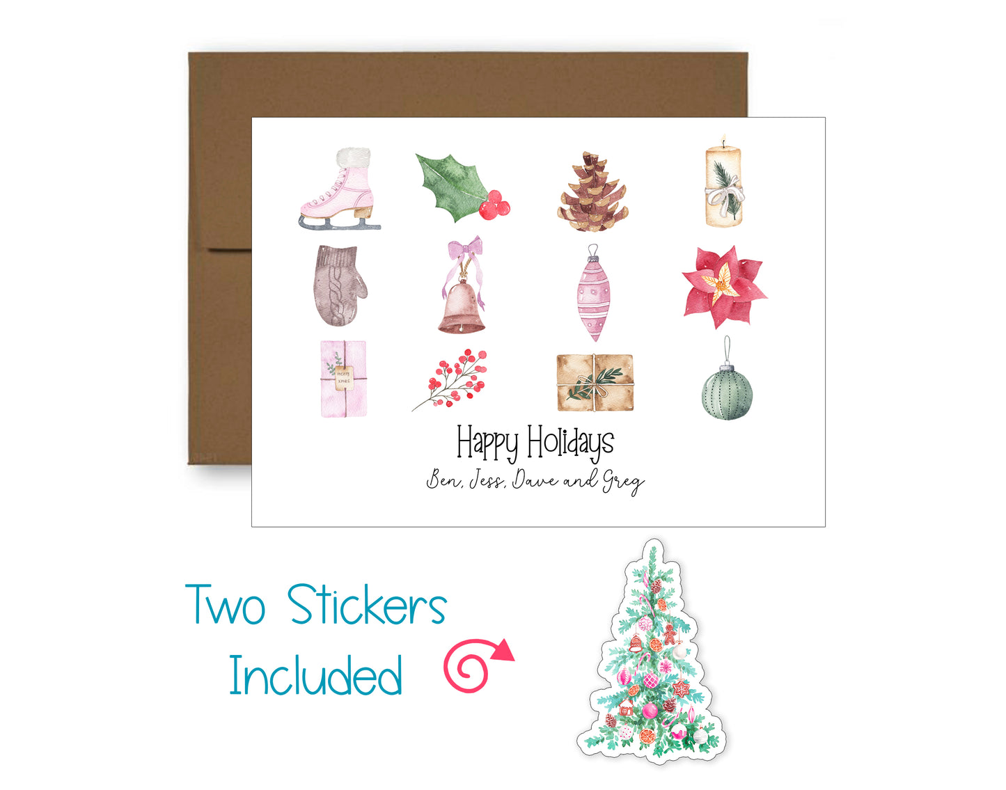 Pastel Retro Collage Christmas Card
