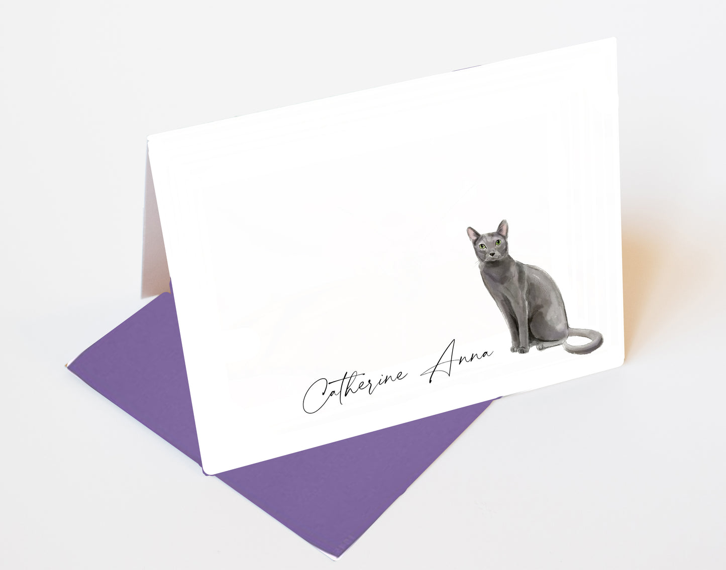 Grey Cat Folded Note Cards