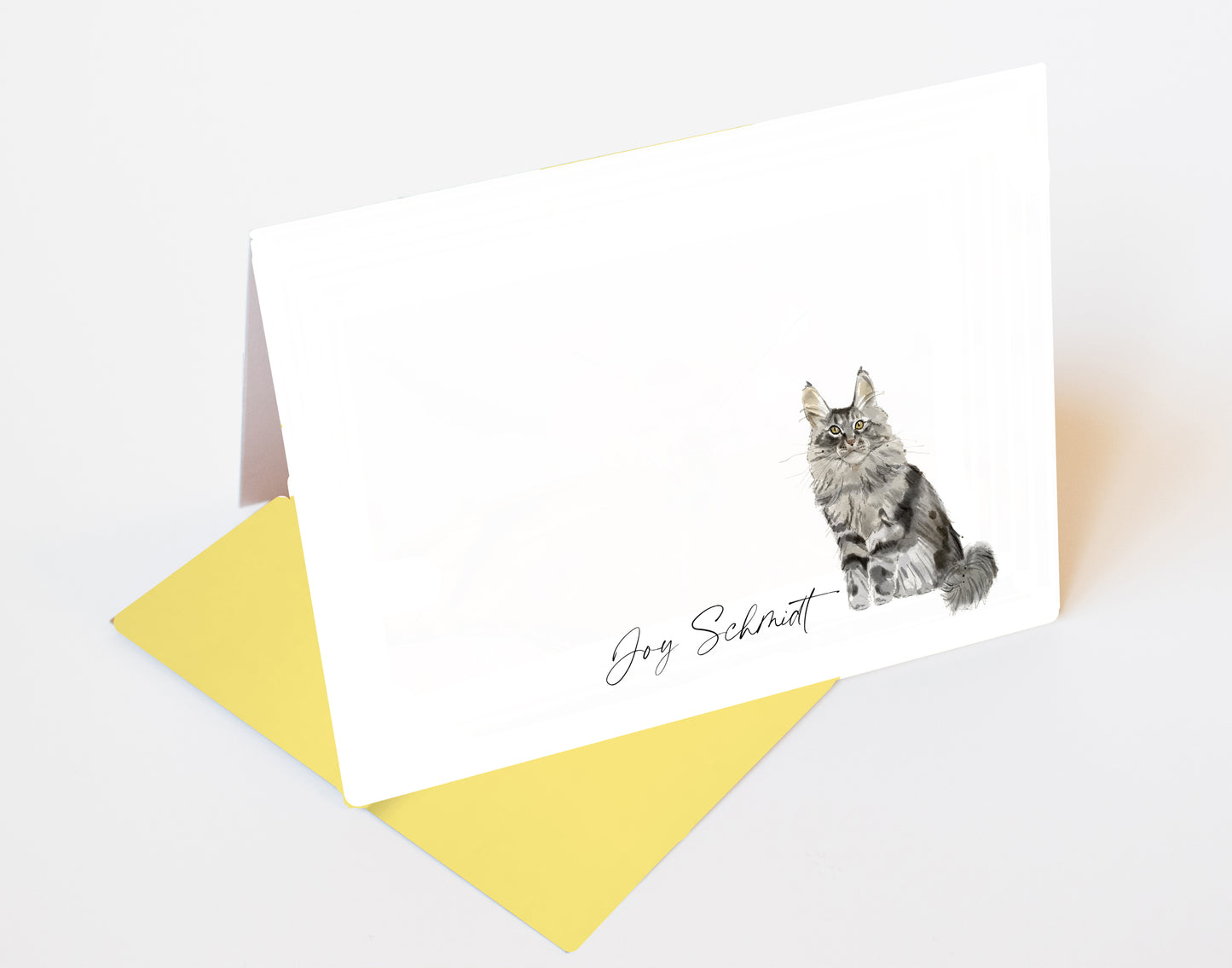 Main Coon Cat Folded Note Cards