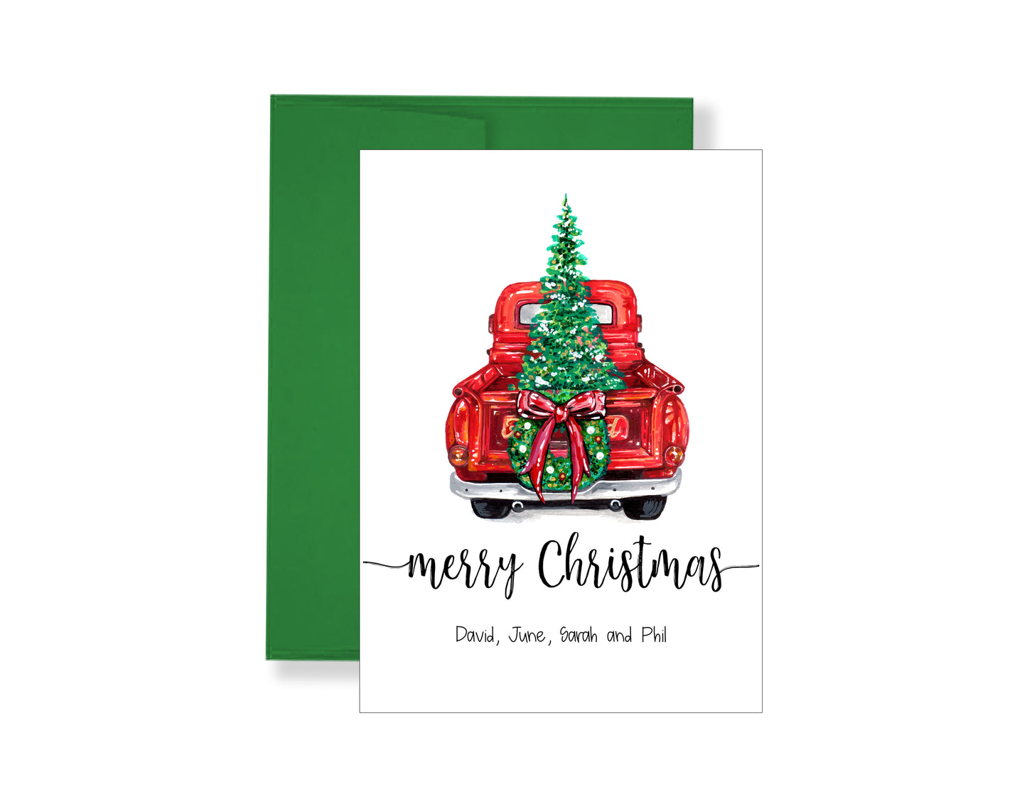 Watercolor Vintage Truck Christmas Cards
