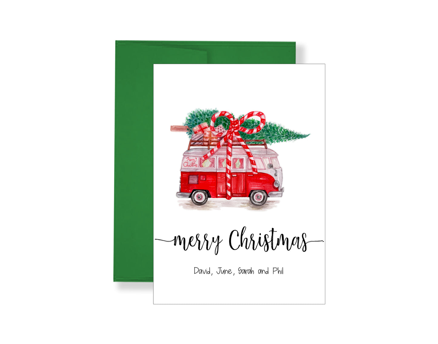 Watercolor Vintage Truck Christmas Cards