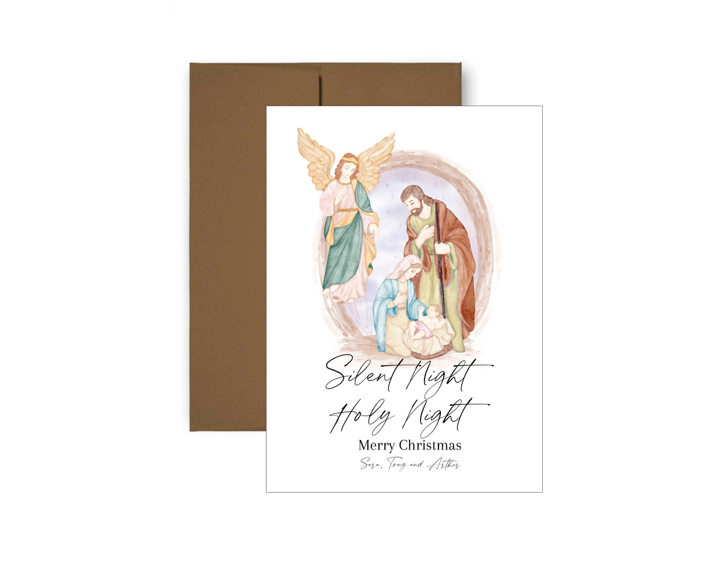 Watercolor Nativity Christmas Cards