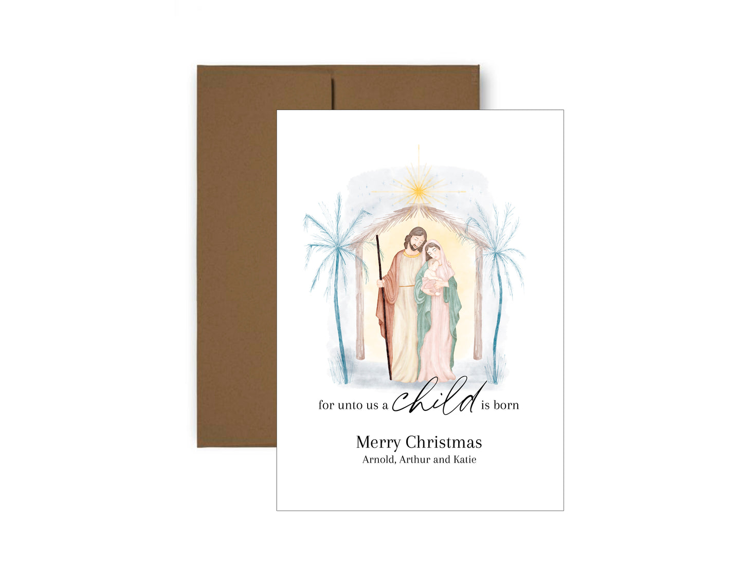 Watercolor Nativity Christmas Cards