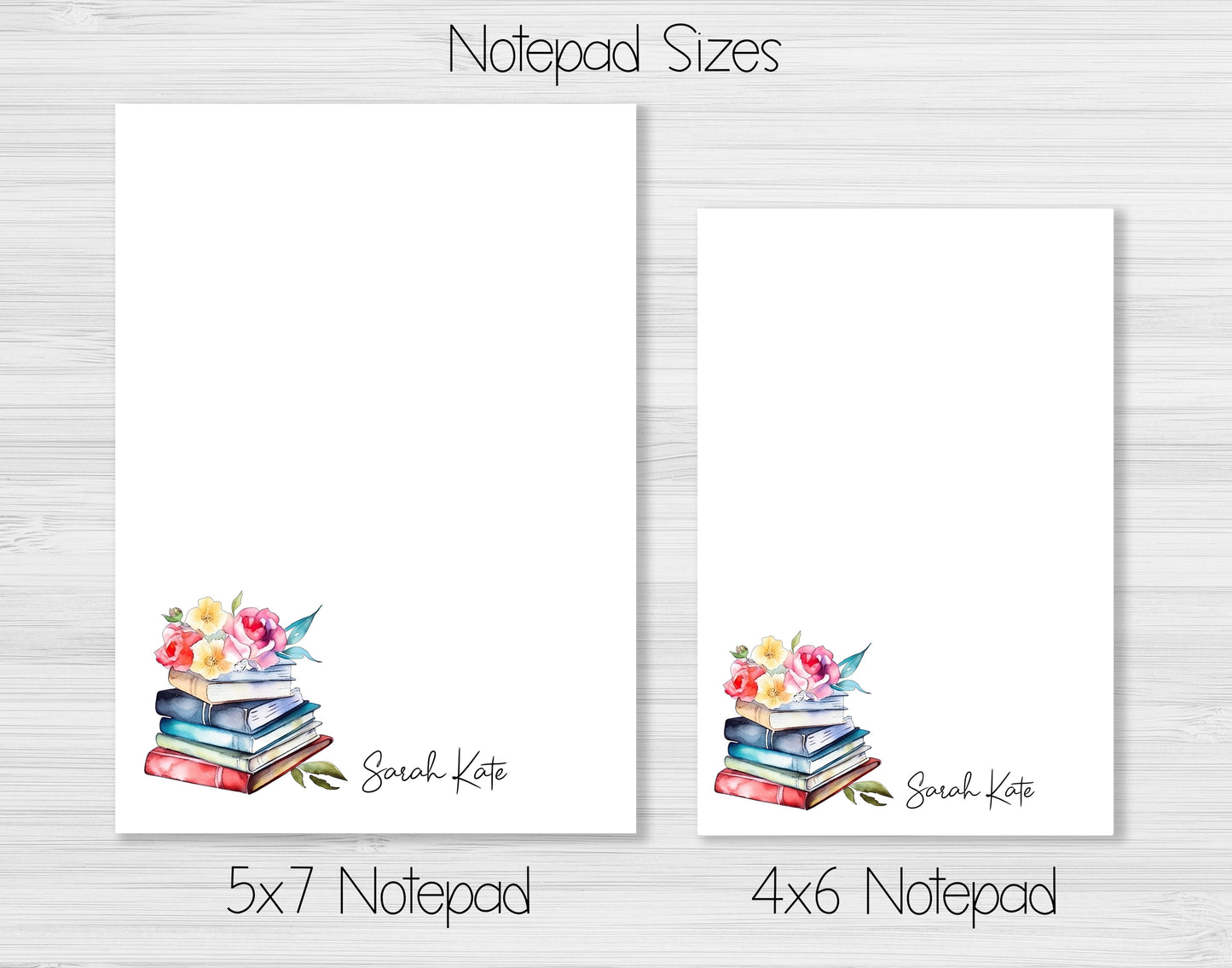 Books and Flowers Notepad, Card and Stickers