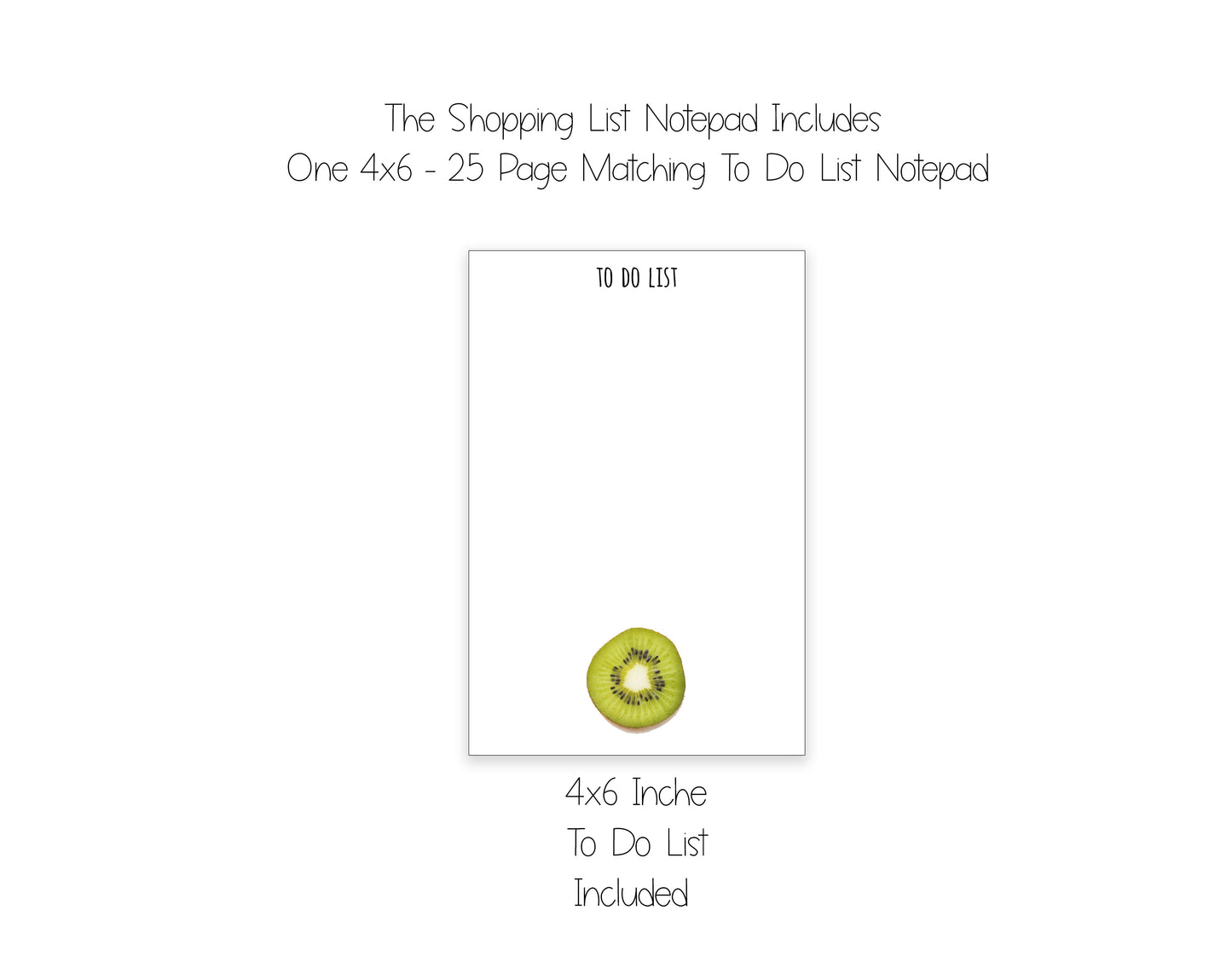 Kiwis and Oranges Shopping List Notepad and To Do List Pad