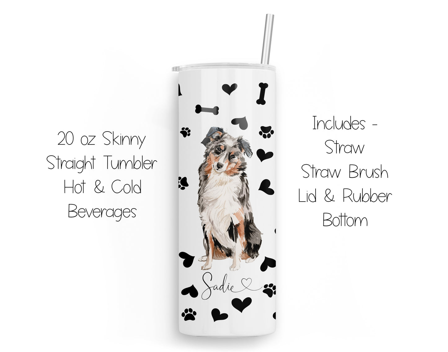 Australian Shepherd 20 oz Tumbler and Coaster