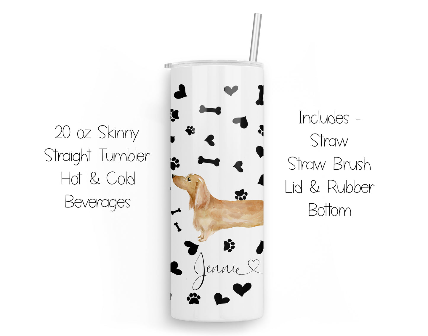 Blonde Dachshund 20 oz Tumbler and Coasters