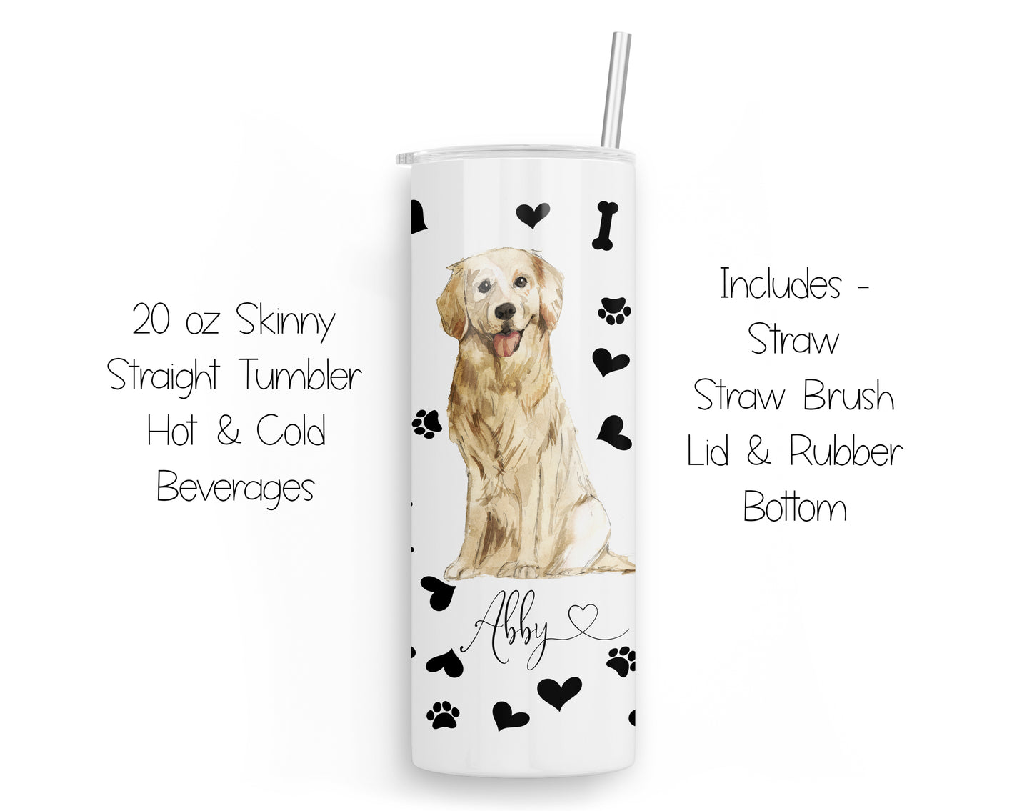 Golden Retriever 20 oz Tumbler and Coaster
