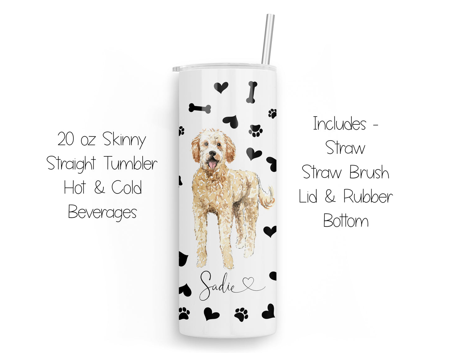 Goldendoodle 20 oz Tumbler and Coaster
