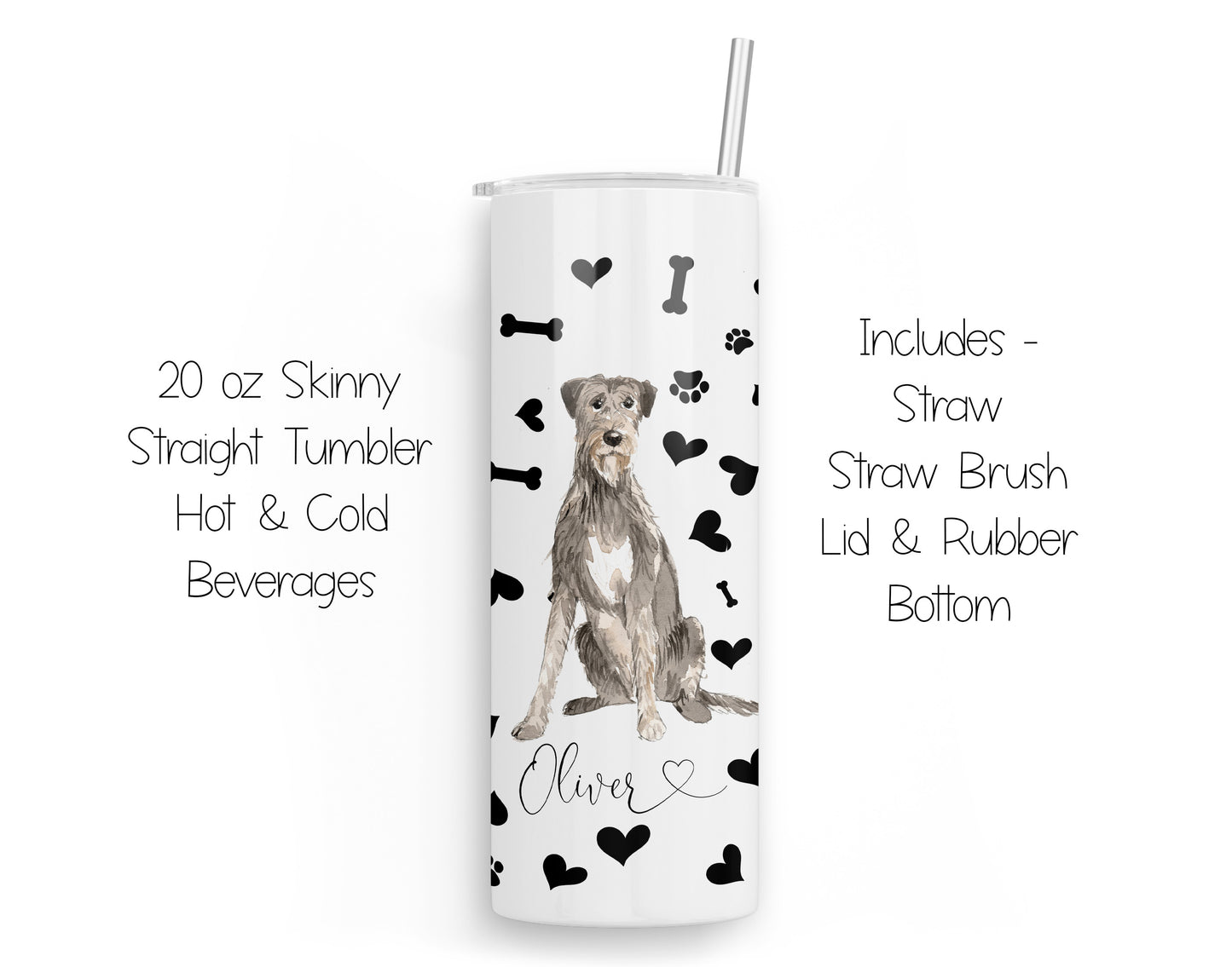 Irish Wolfhound 20 oz Tumbler and Coasters