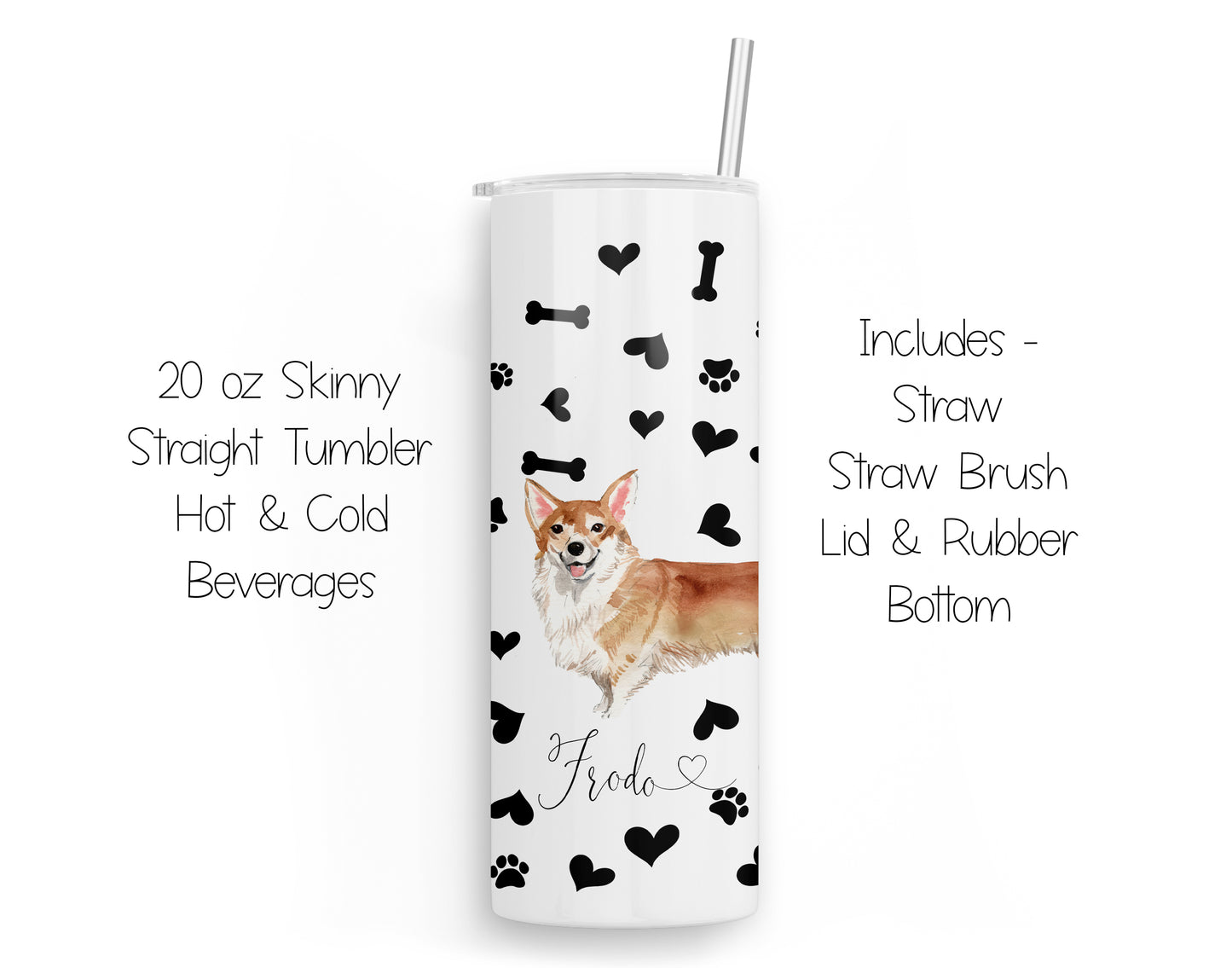 Welsh Corgi 20 oz Tumbler and Coaster