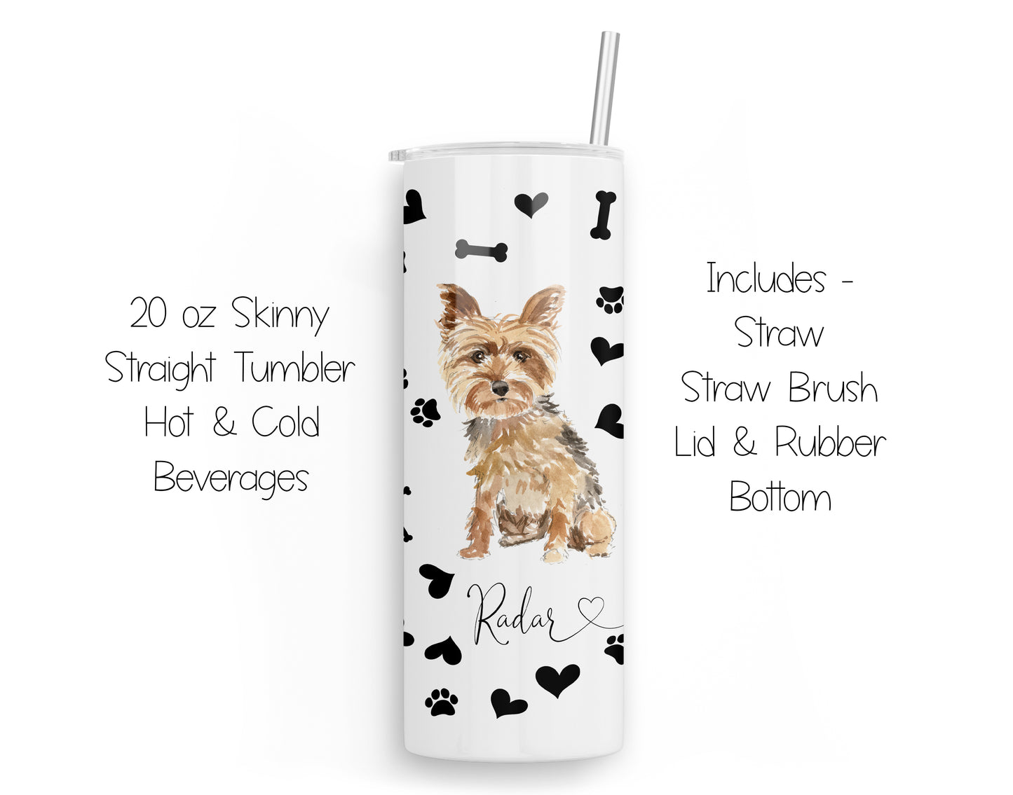 Yorkshire Terrier 20 oz Tumbler and Coaster