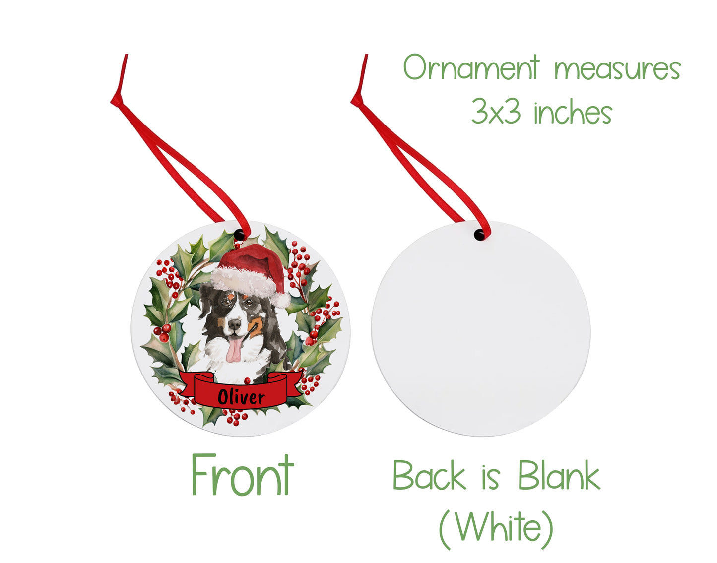 Bernese Mountain Dog Christmas Ornament and Stickers