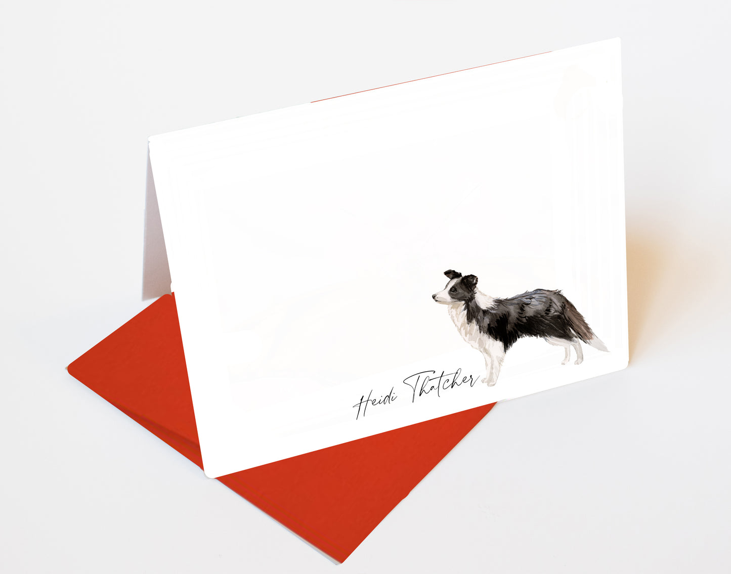 Border Collie Folded Note Cards and Stickers