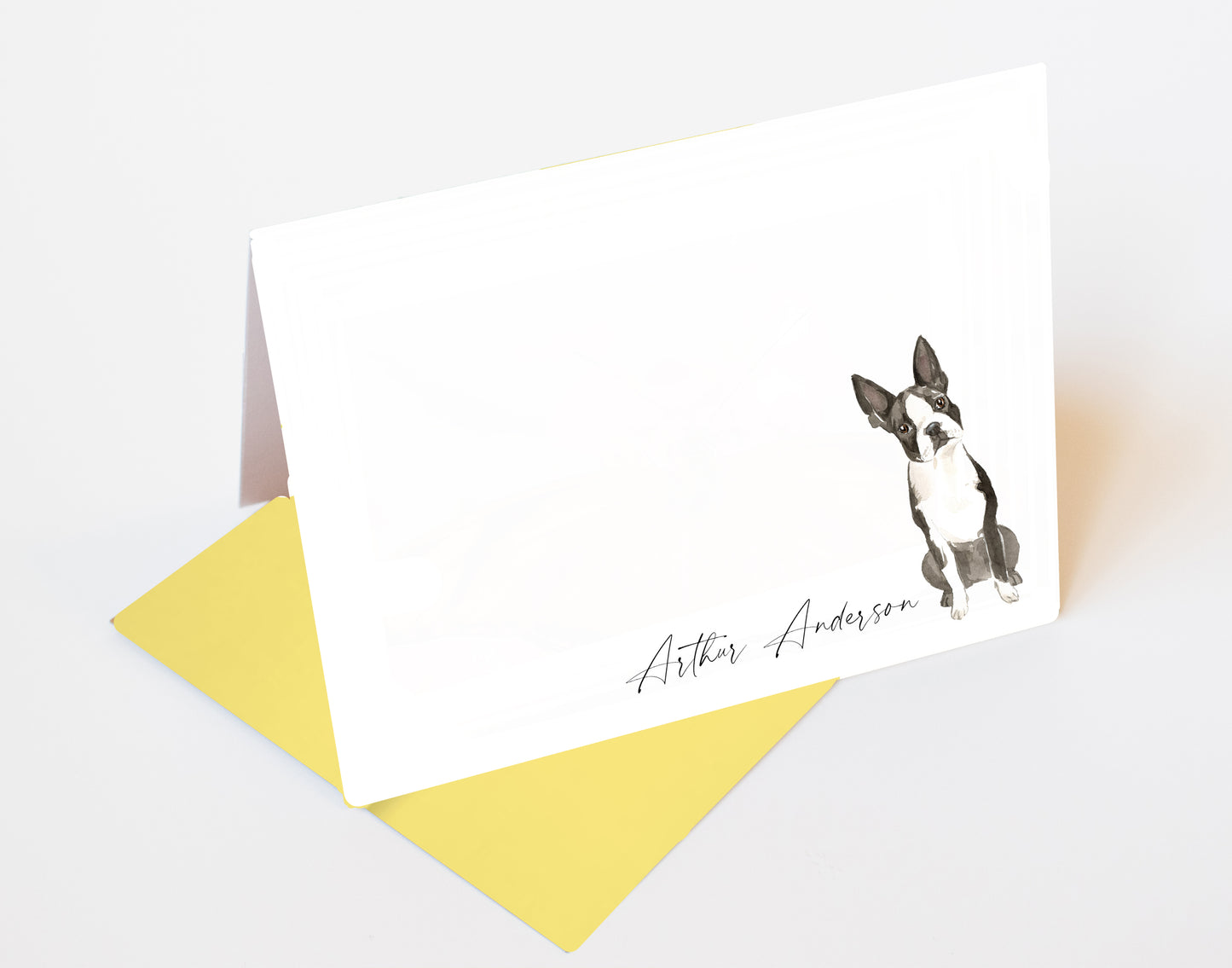 Boston Terrier Folded Note Cards and Stickers