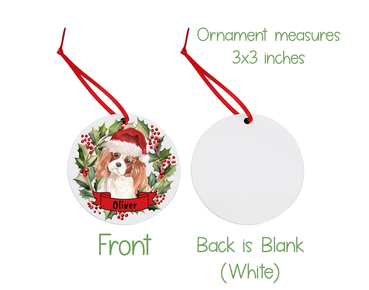 Cavalier King Charles Spaniel Christmas Ornament and Stickers
