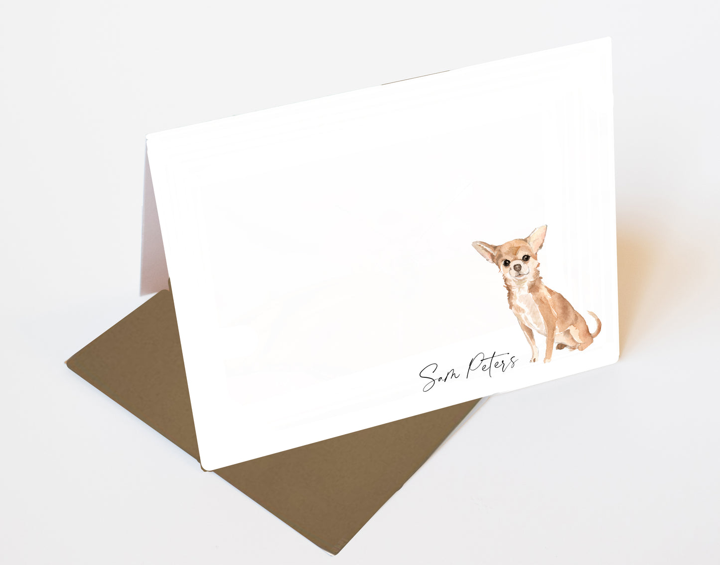 Fawn Chihuahua Folded Note Cards and Stickers