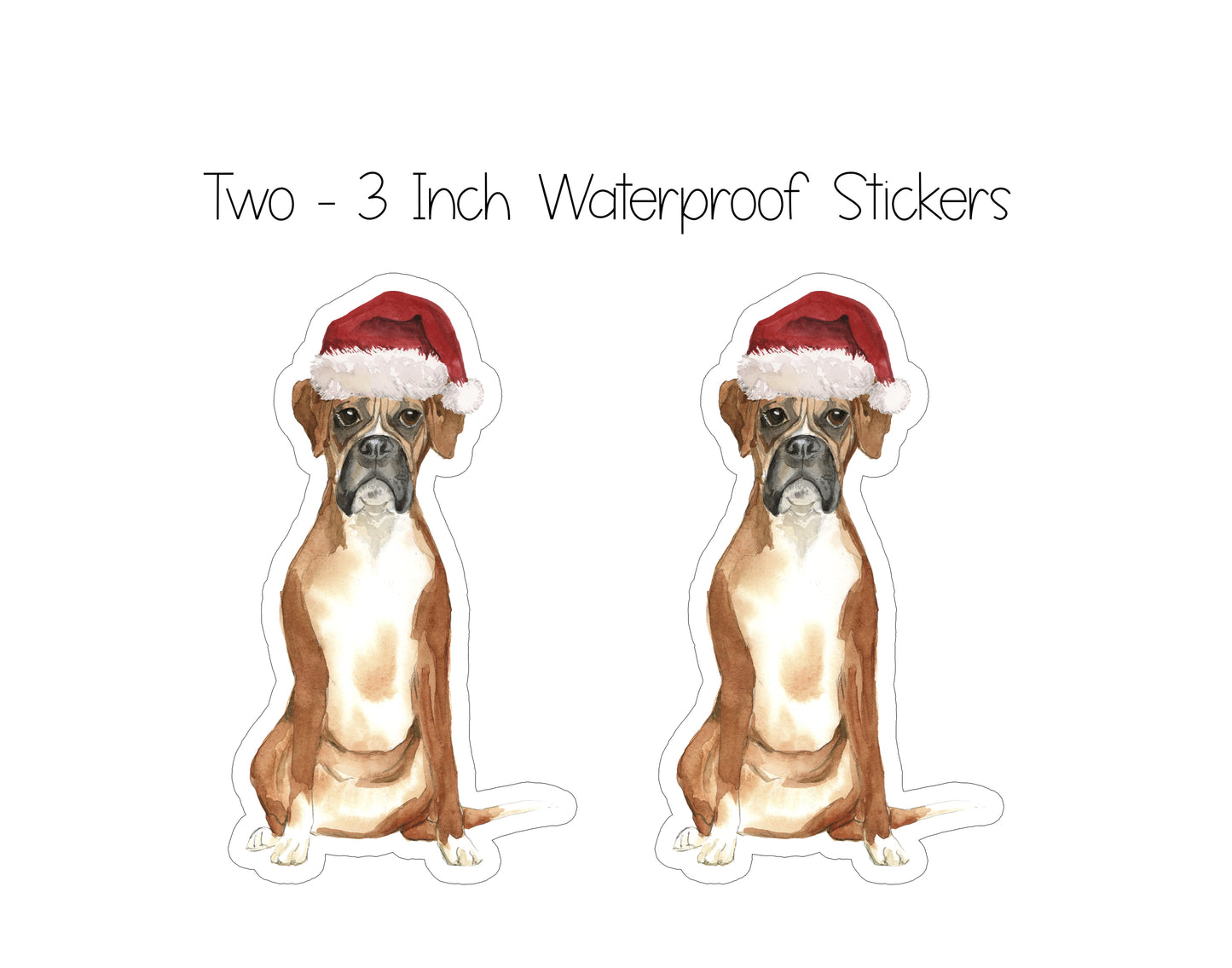 Boxer Christmas Cards and Stickers