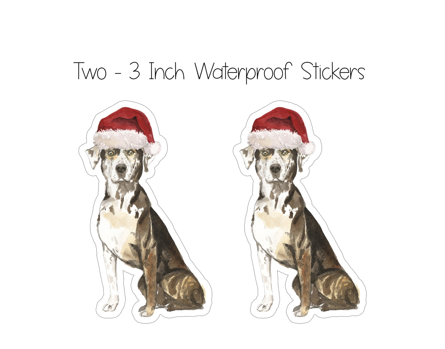 Catahoula Leopard Dog Christmas Cards and Stickers