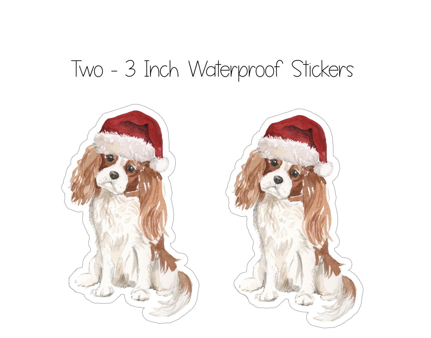 Cavalier King Charles Spaniel Christmas Cards and Stickers
