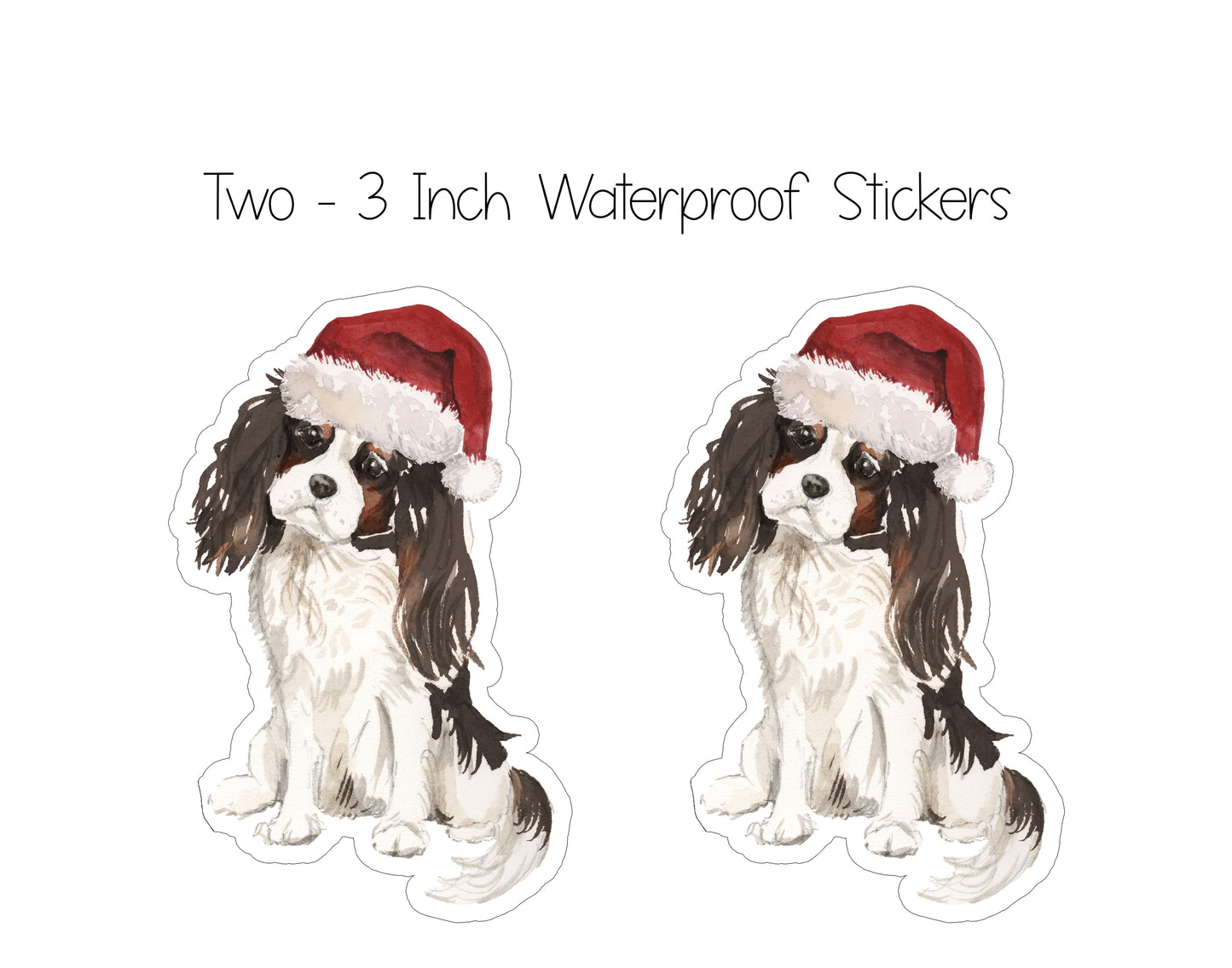 Cavalier King Charles Spaniel Christmas Cards and Stickers