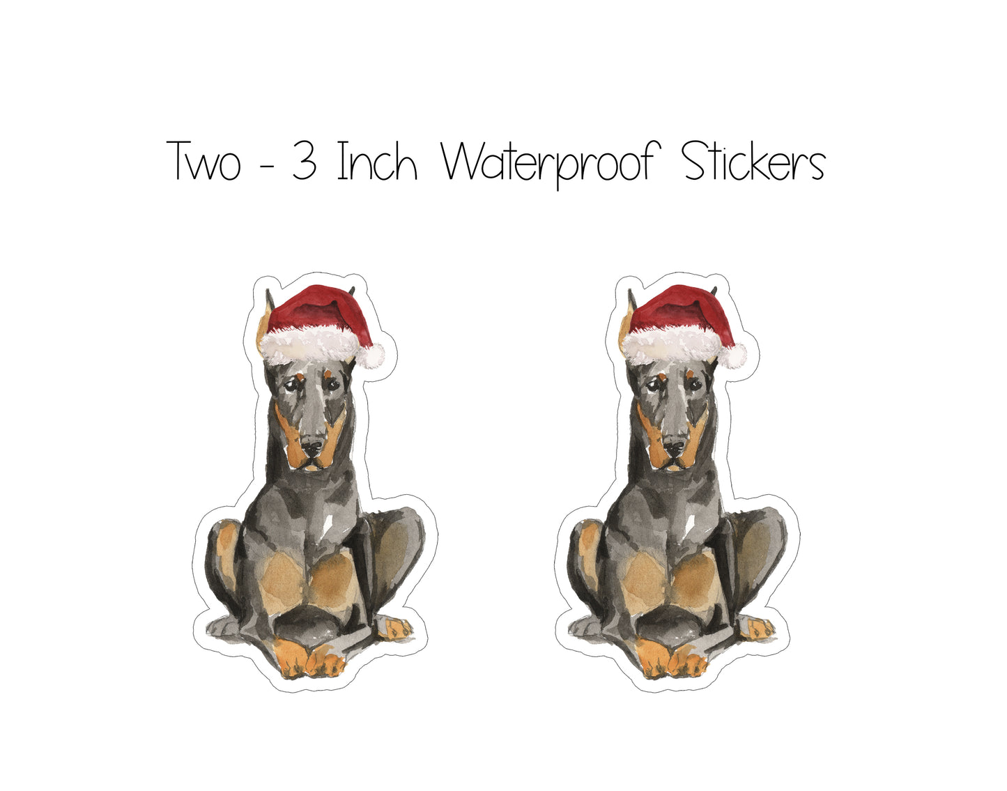 Doberman Christmas Cards and Stickers