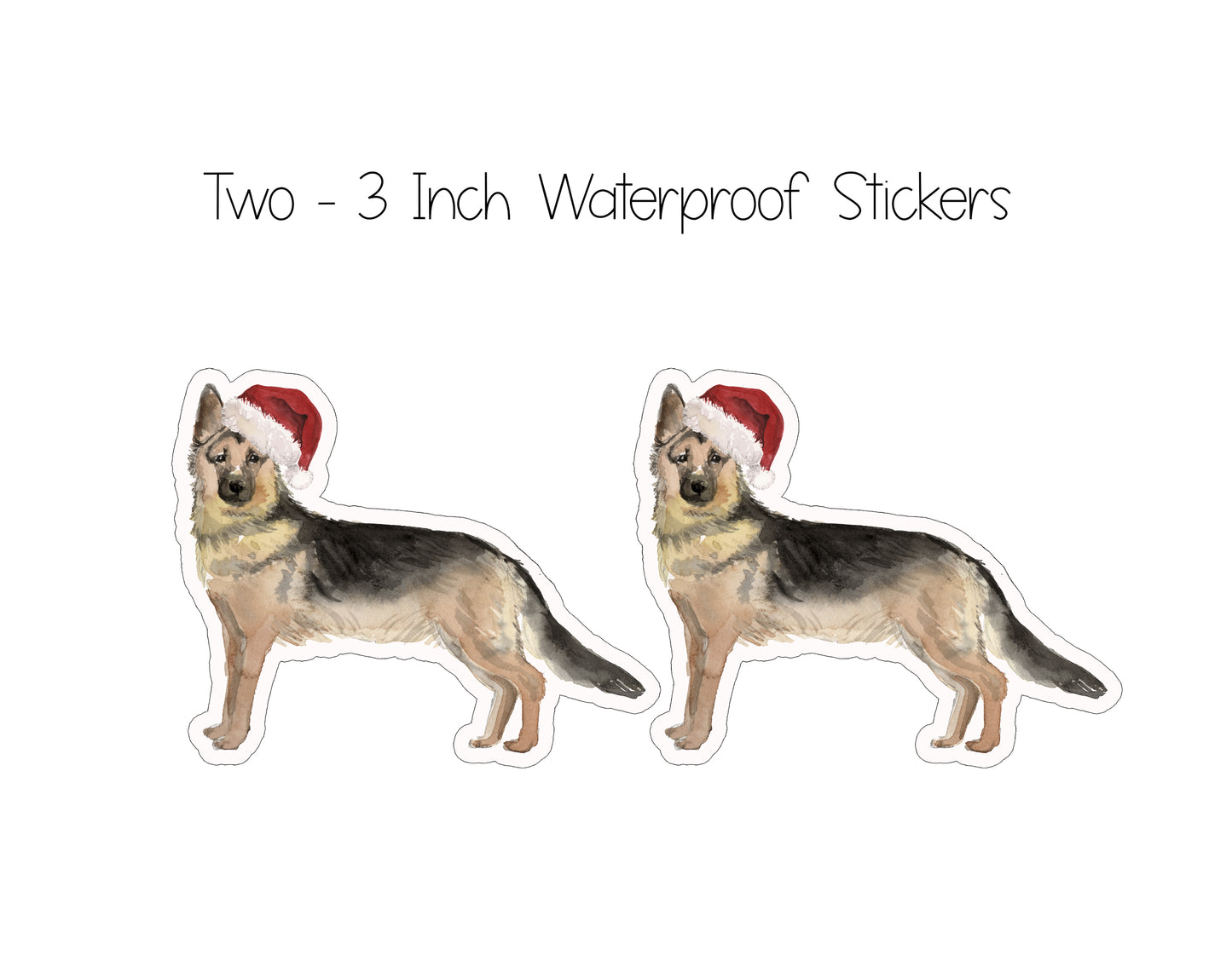 German Shepherd Christmas Cards and Stickers