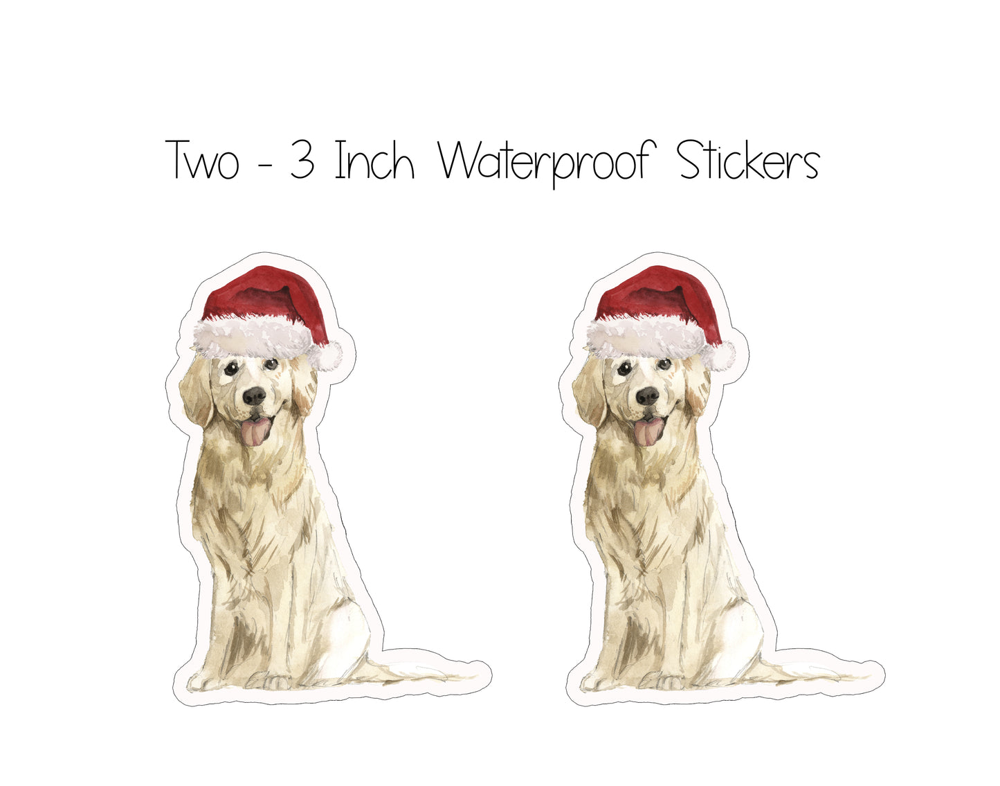 Golden Retriever Dog Christmas Ornament and Stickers