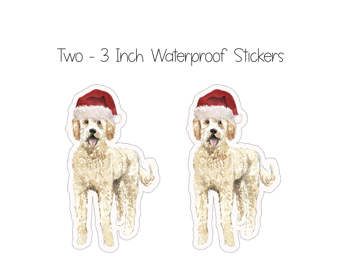 Goldendoodle Dog Christmas Ornament and Stickers