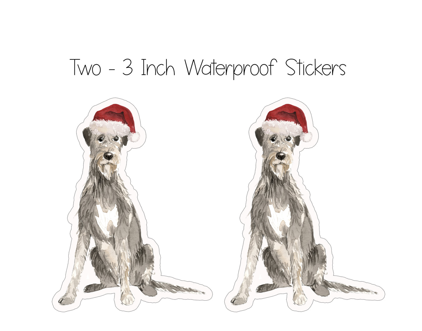 Irish Wolfhound Dog Christmas Ornament and Stickers