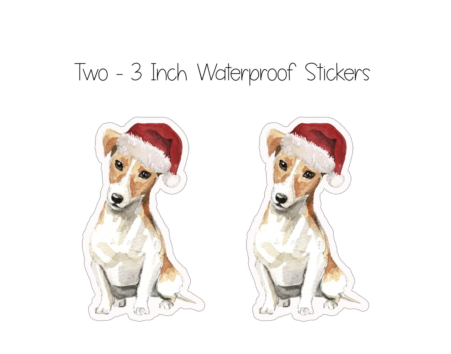Jack Russell Terrier Dog Christmas Ornament and Stickers