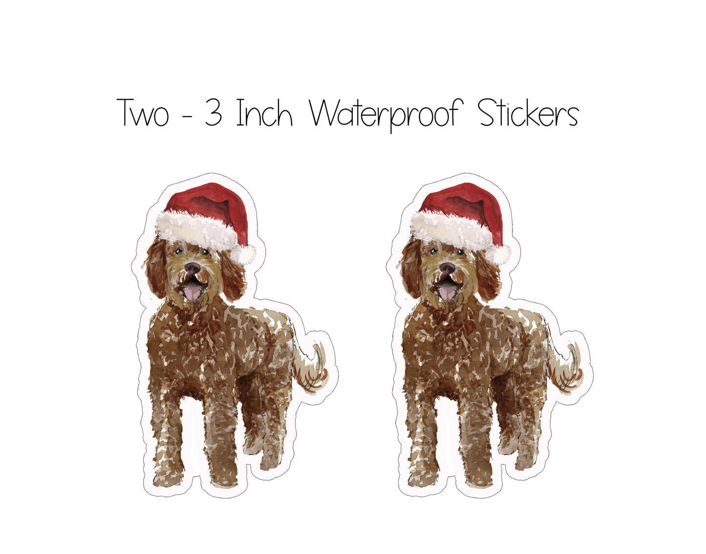 Labradoodle Christmas Cards and Stickers