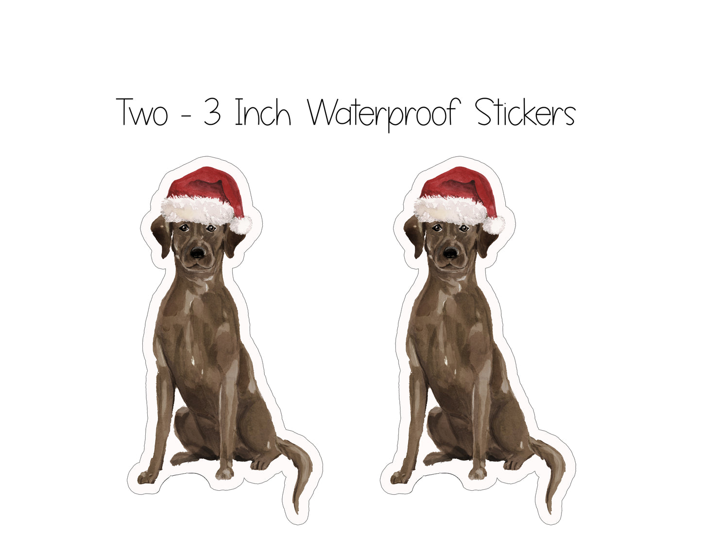 Chocolate Labrador Dog Christmas Ornament and Stickers