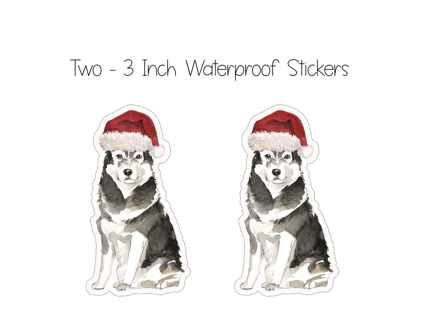 Malamute Christmas Cards and Stickers