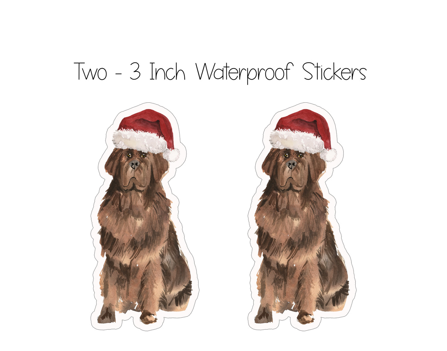 Brown Newfoundland Christmas Cards and Stickers