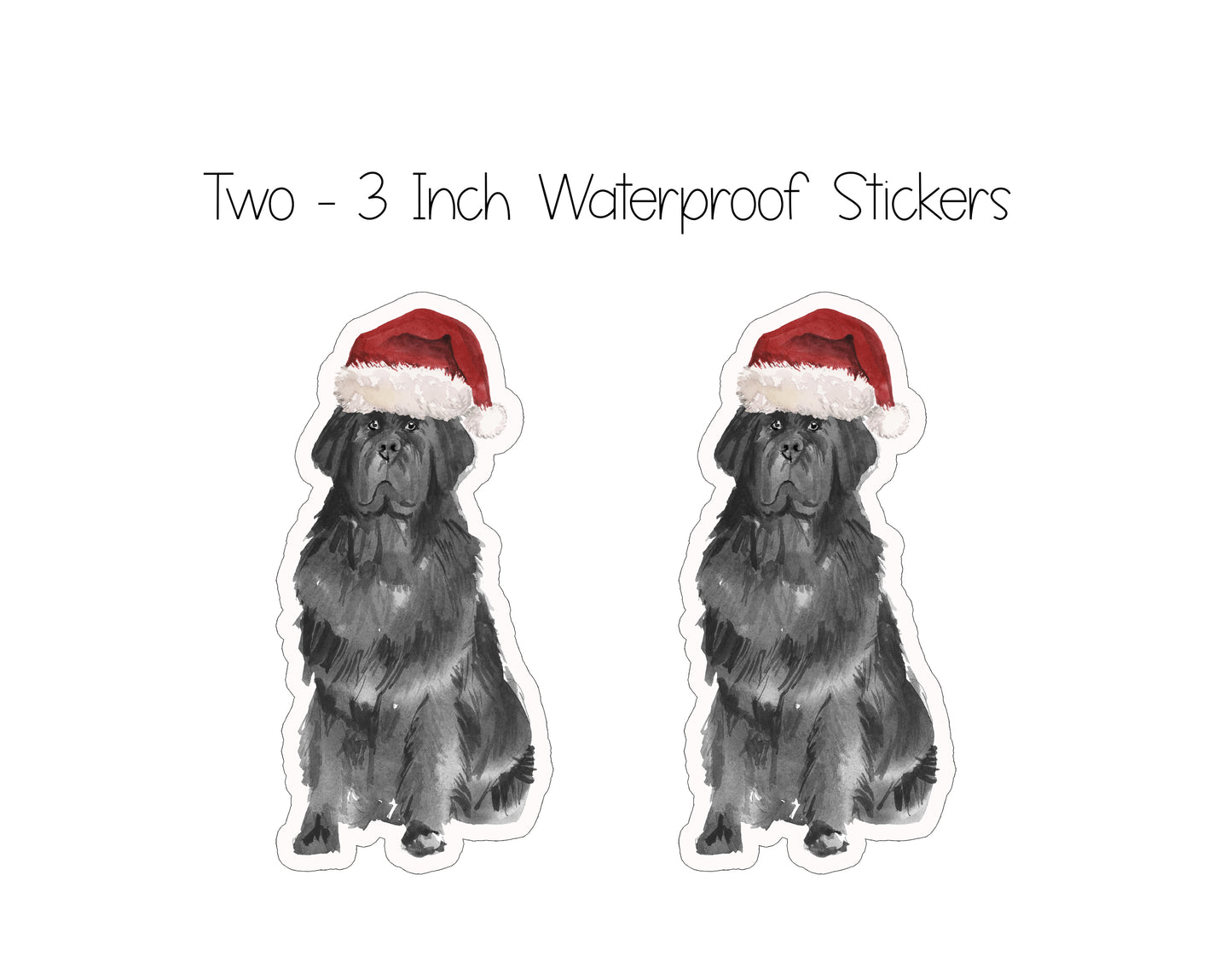 Black Newfoundland Christmas Cards and Stickers