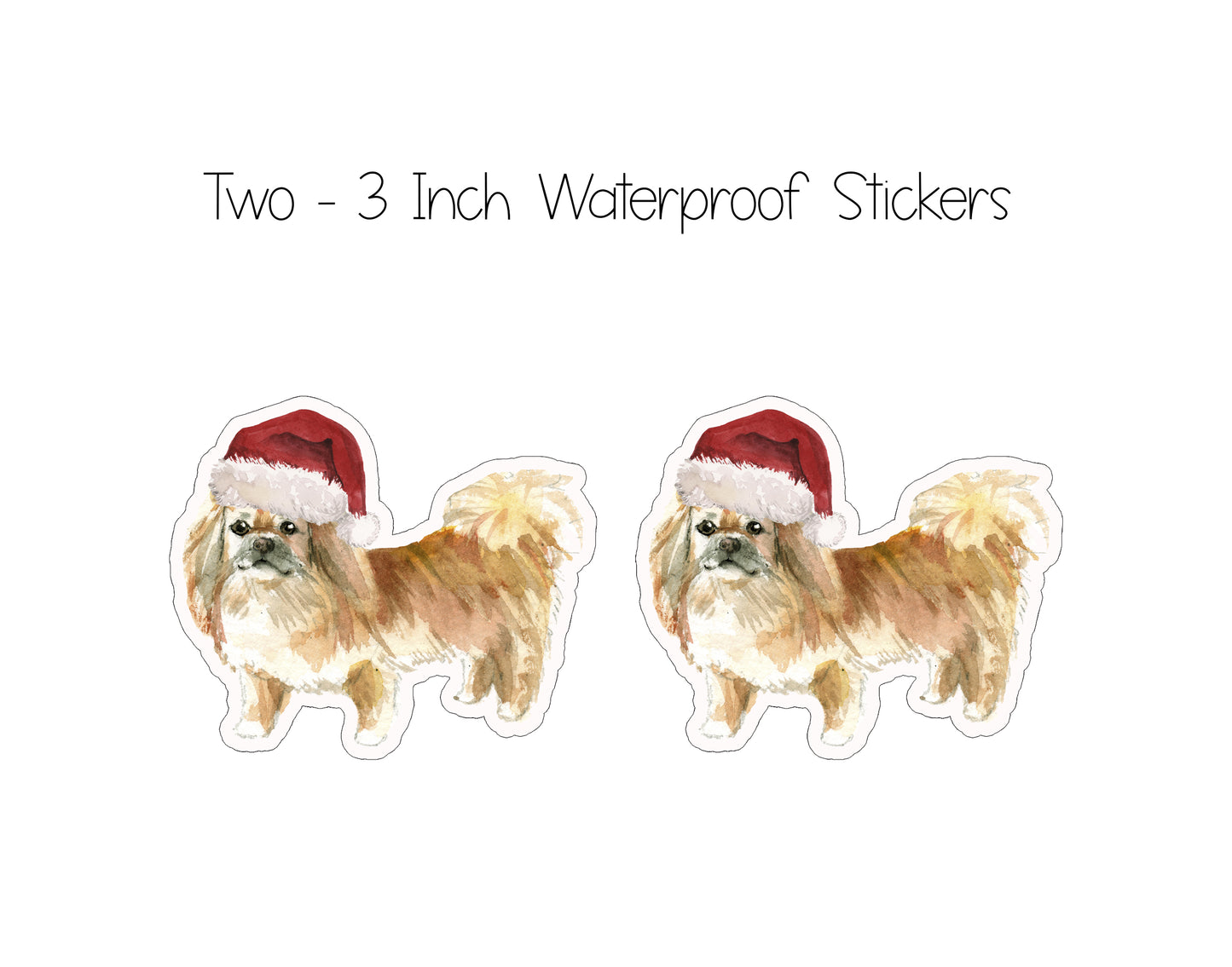 Pekingese Christmas Cards and Stickers