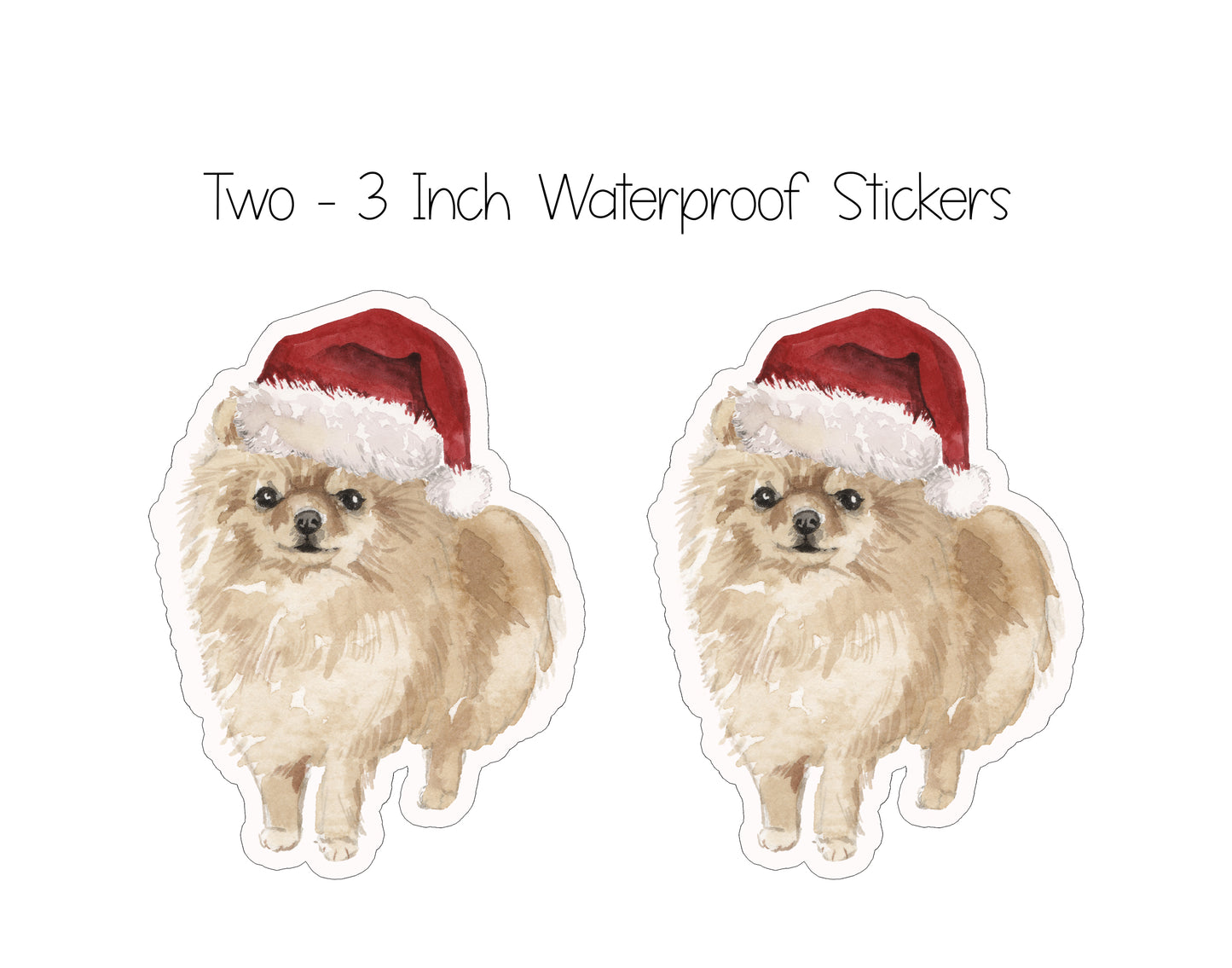 Pomeranian Dog Christmas Ornament and Stickers