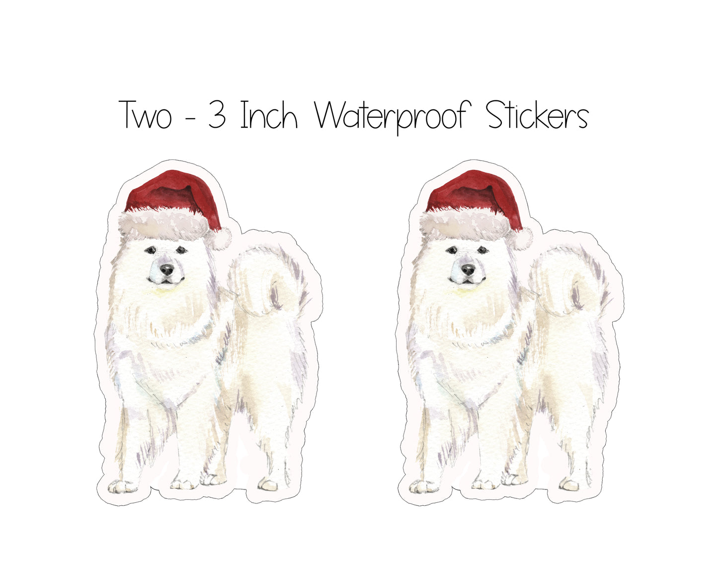 Samoyed Christmas Cards and Stickers