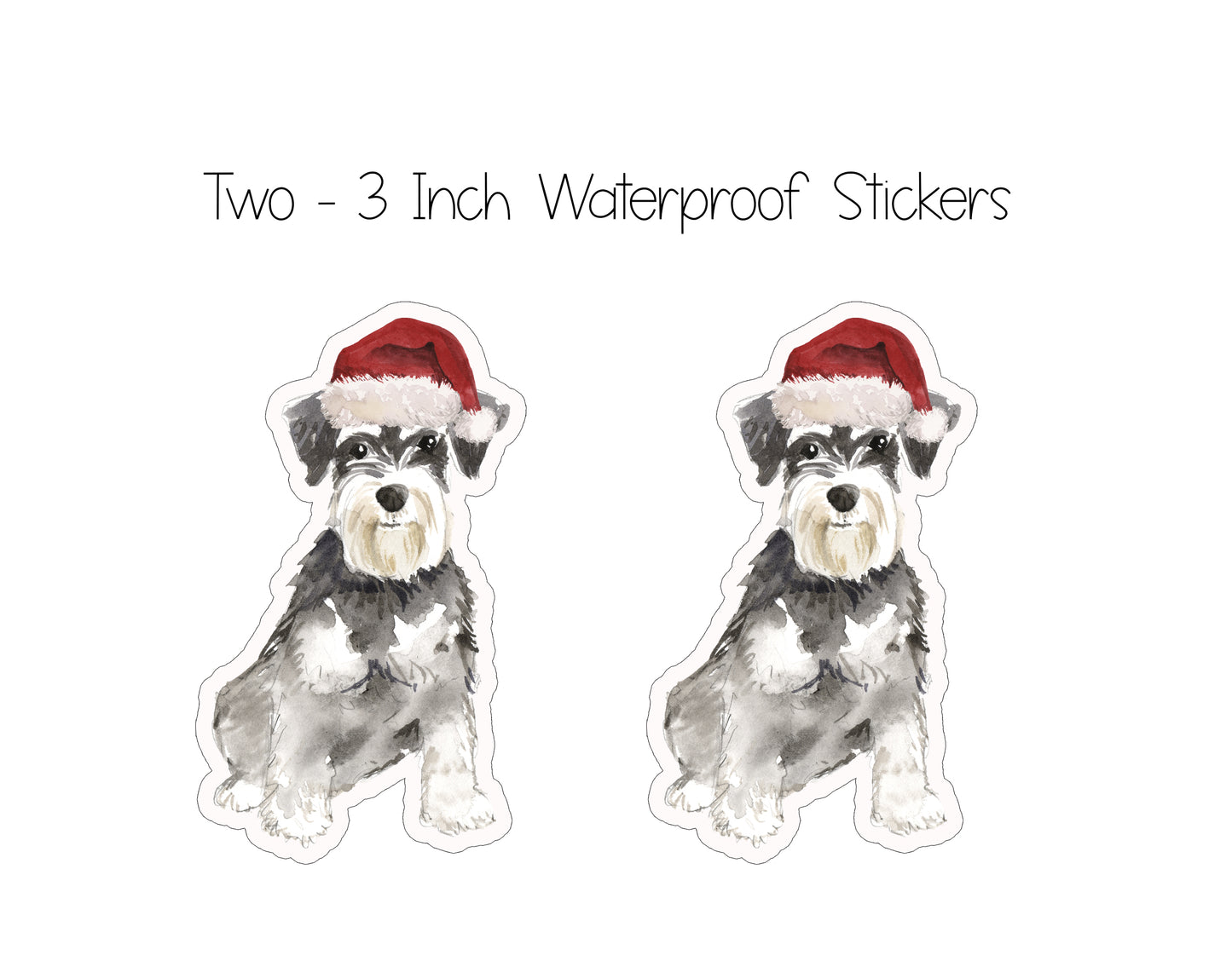 Schnauzer Dog Christmas Ornament and Stickers
