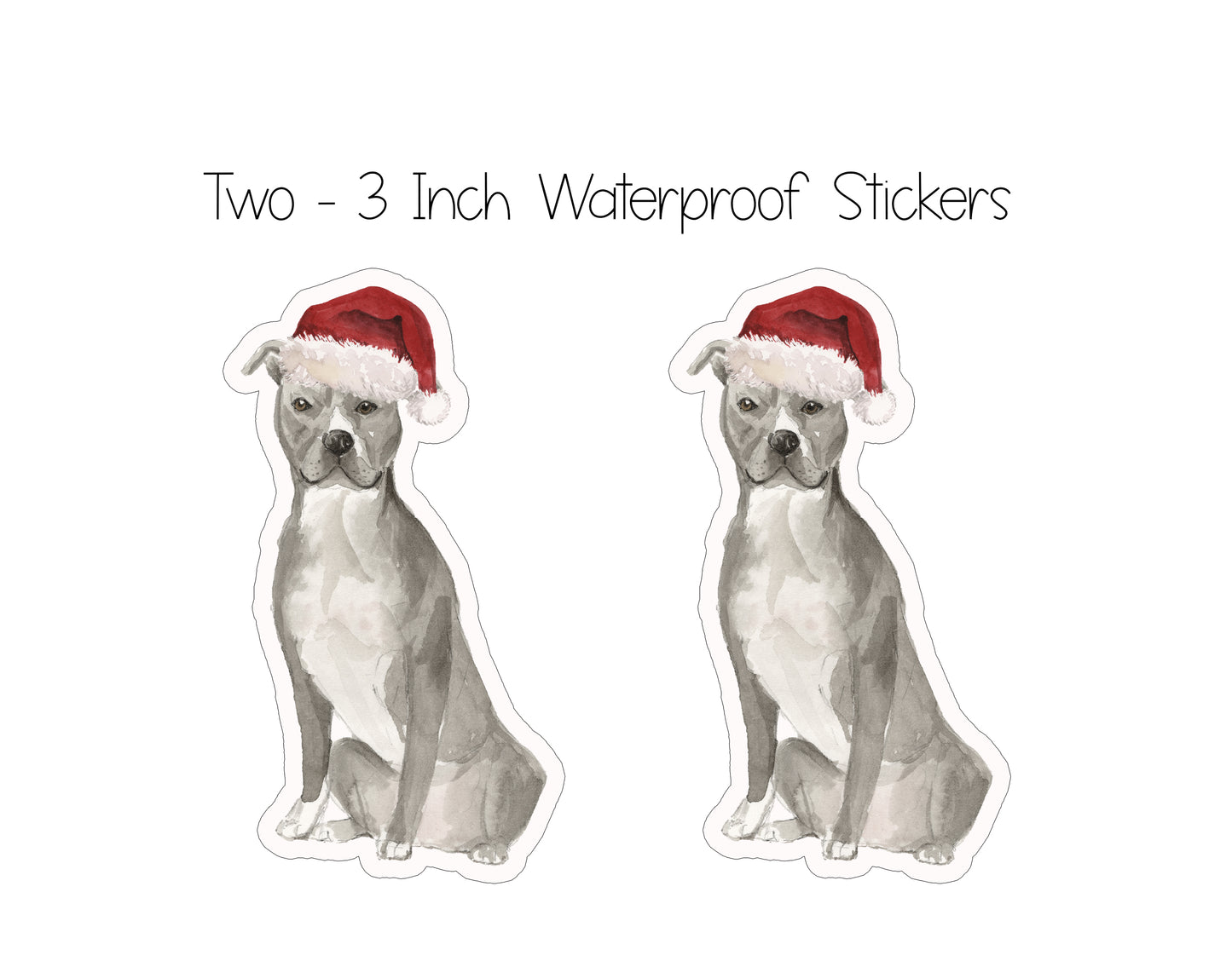 Staffordshire Bull Terrier Christmas Cards and Stickers