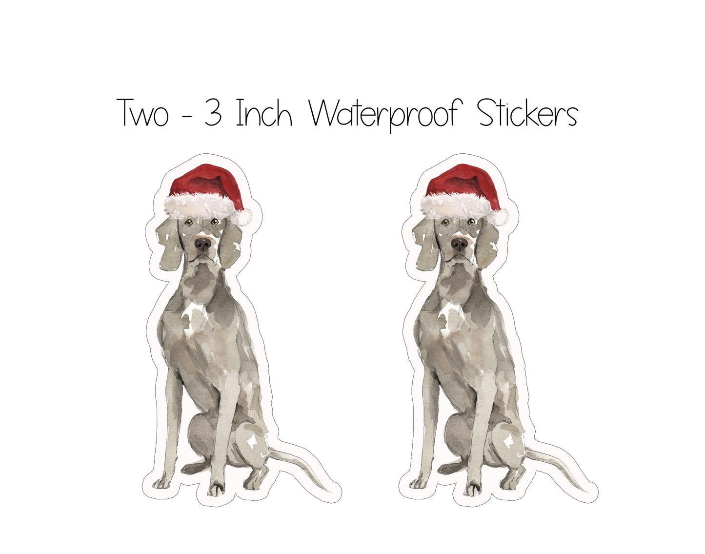 Weimaraner Dog Christmas Ornament and Stickers