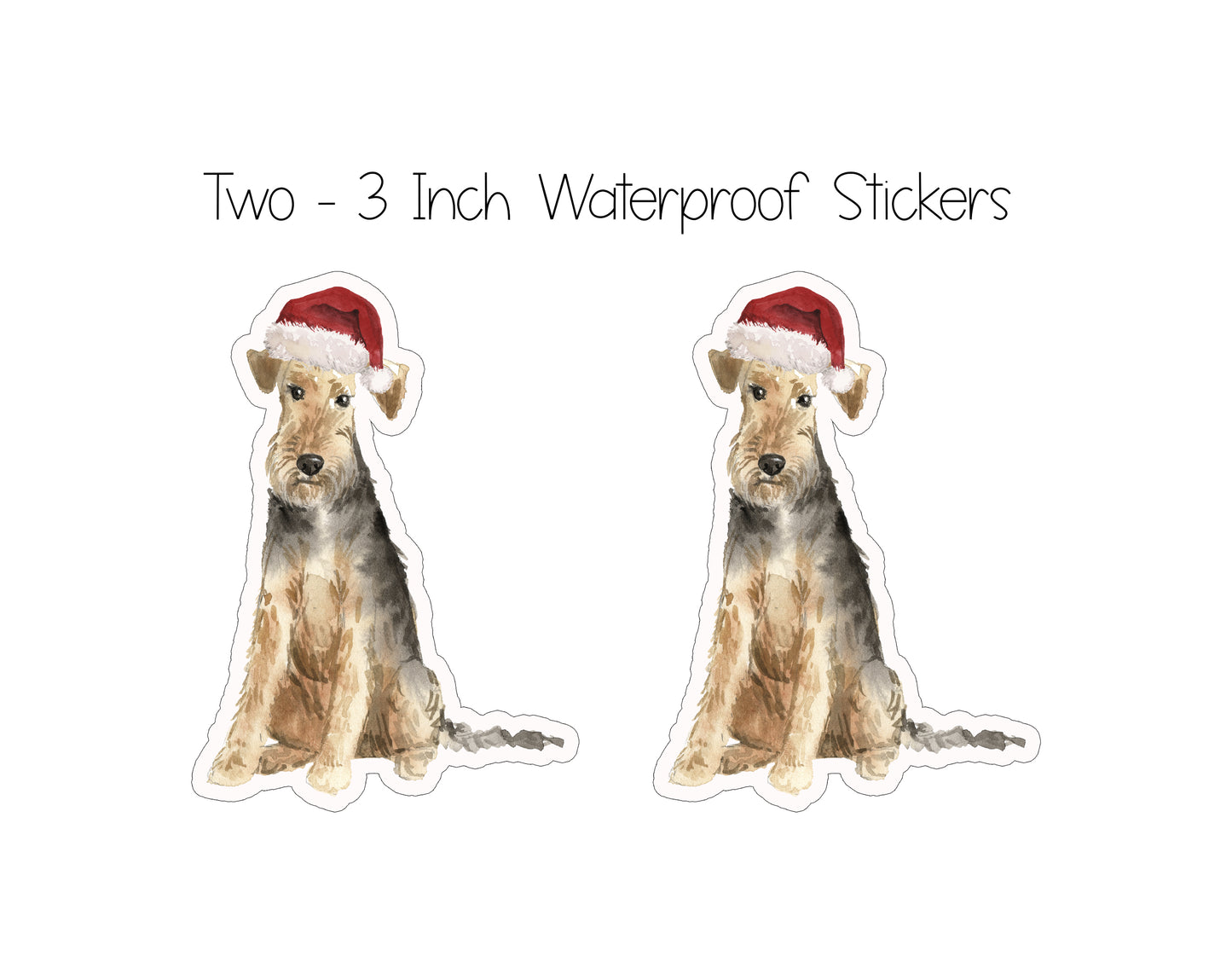 Welsh Terrier Christmas Cards and Stickers