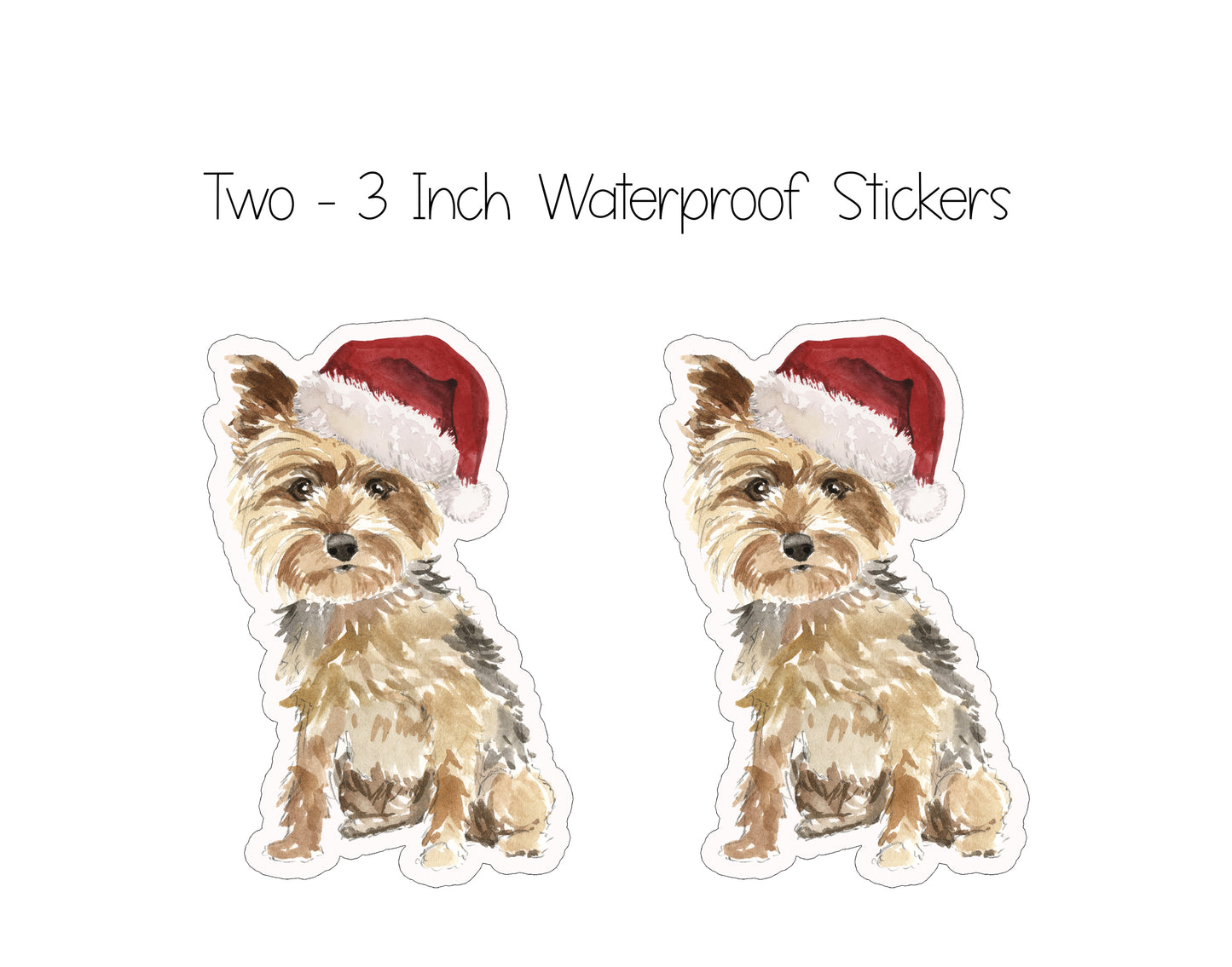 Yorkshire Terrier Christmas Cards and Stickers