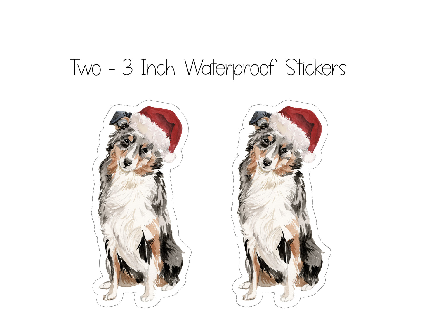 Australian Shepherd Christmas Cards and Stickers