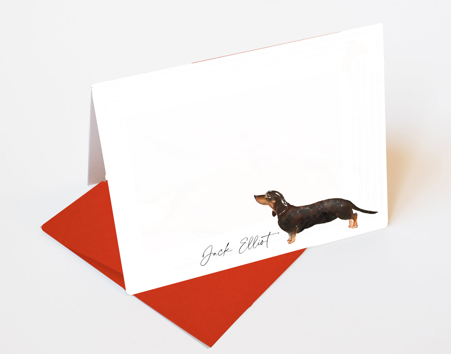 Black and Tan Dachshund Folded Note Cards and Stickers
