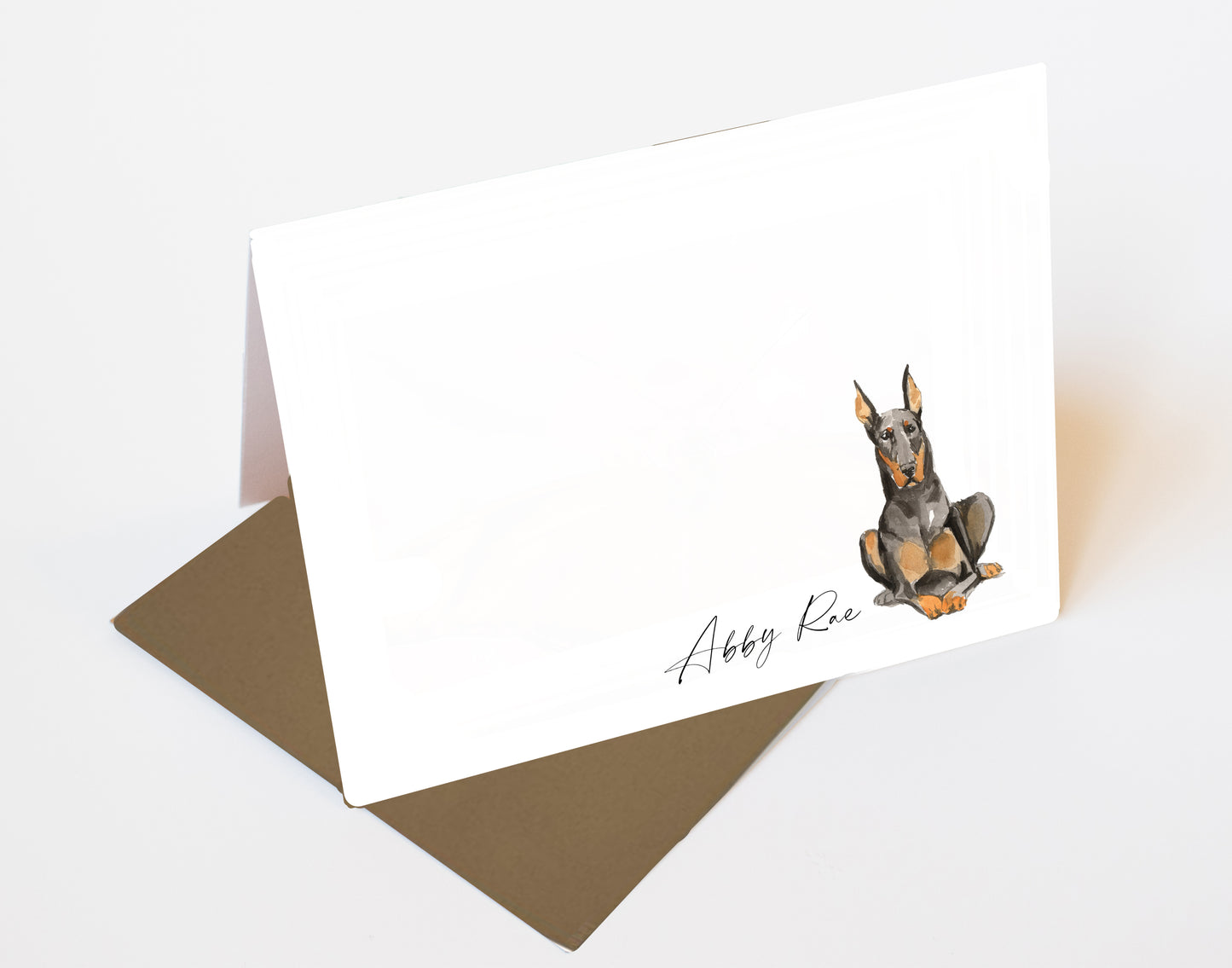 Doberman Folded Note Cards and Stickers