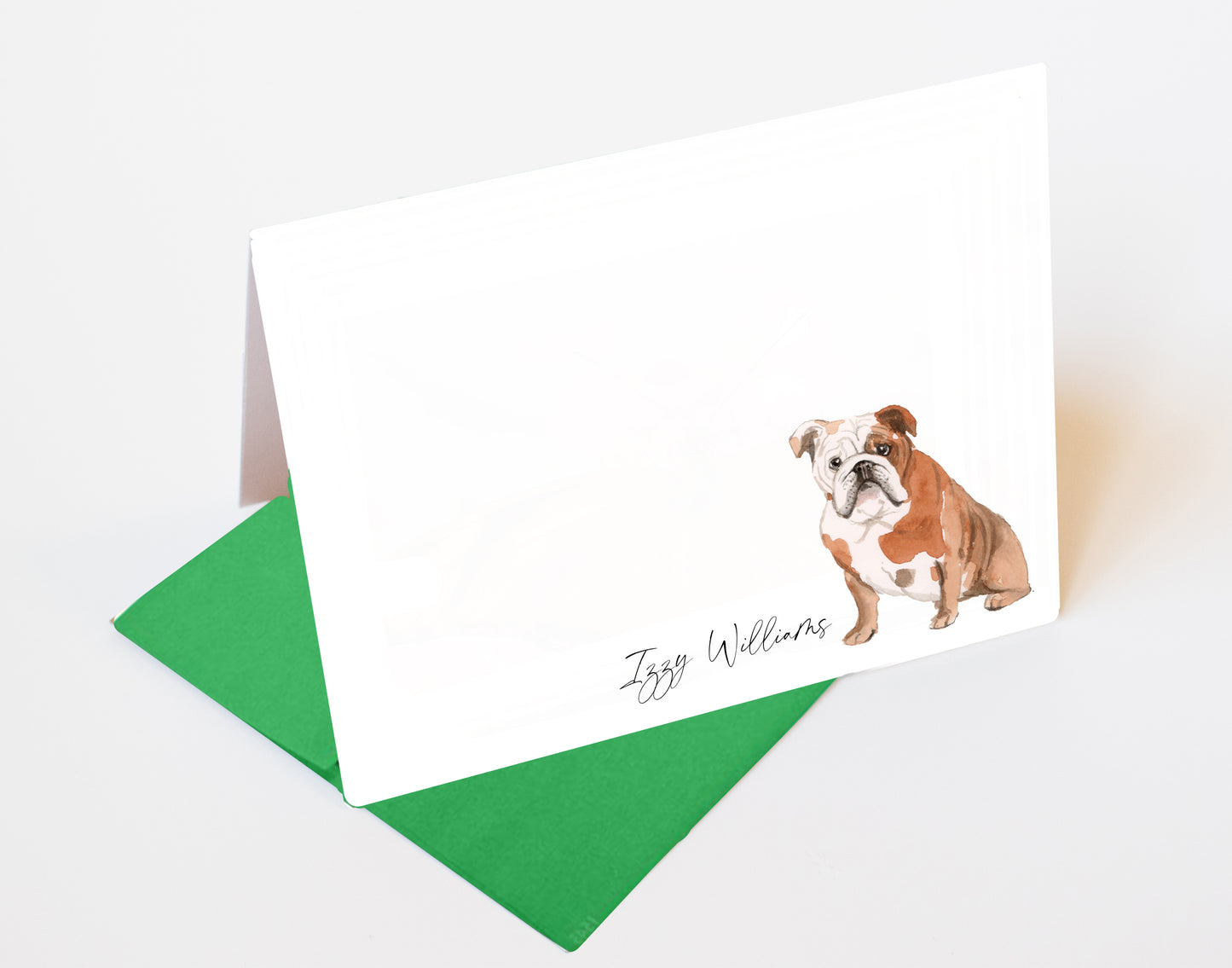 English Bulldog Folded Note Cards and Stickers