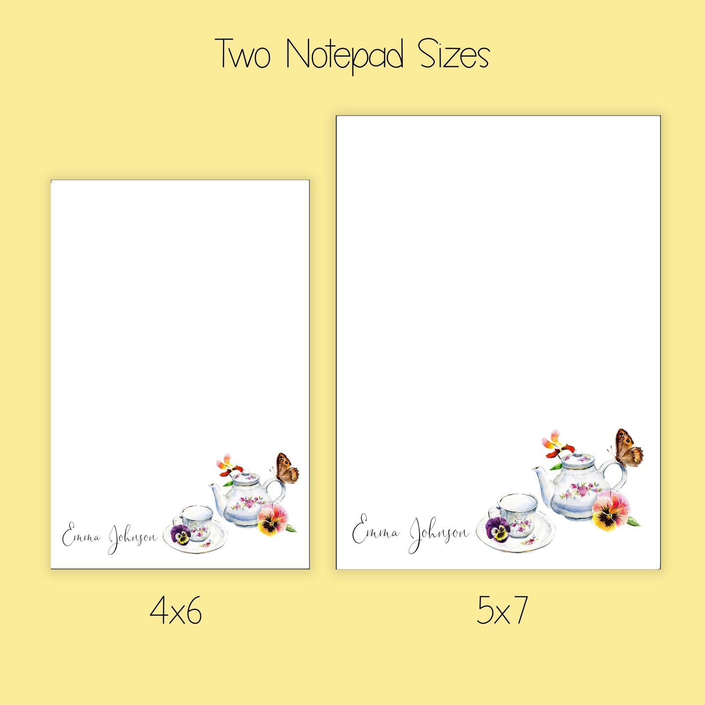 Tea Cup and Tea Pot Notepad, Card and Stickers