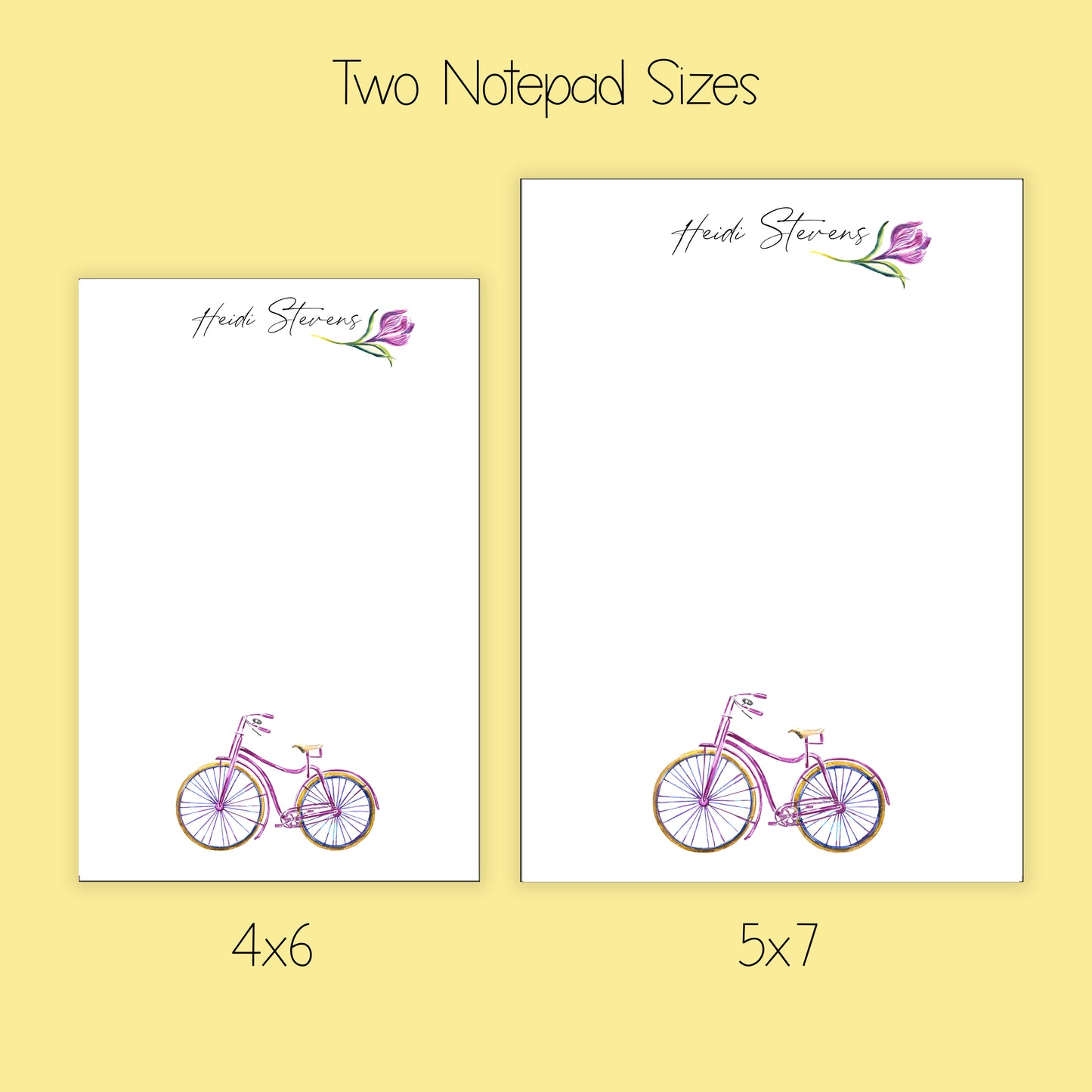 Bike and Flowers Notepad, Card and Stickers